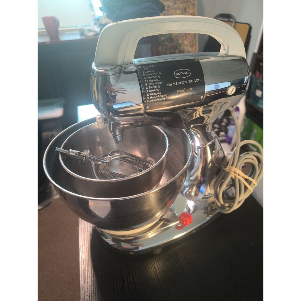Vintage Scovill Hamilton Beach Mixer Model 25 Stainless Steel 10 Speed EUC USA